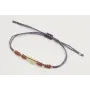 Pulsera macrame morado con nudo color oro rosa y p