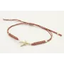Pulsera hilo granate,oro y microdrusa oro rosa nud