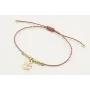 Pulsera hilo granate,oro y microdrusa oro rosa nud