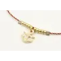 Pulsera hilo granate,oro y microdrusa oro rosa nud