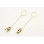 Pendientes aro oro mate con cadena eslabón redondo