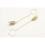 Pendientes aro oro mate con cadena eslabón redondo