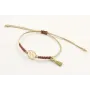 Pulsera hilo macrame oro palido con nudo oro rosa 