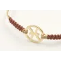 Pulsera hilo macrame oro palido con nudo oro rosa 