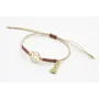 Pulsera hilo macrame oro palido con nudo oro rosa 