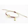 Pulsera hilo macrame oro palido con nudo oro rosa 