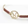Pulsera hilo macrame oro palido con nudo oro rosa 