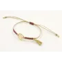 Pulsera hilo macrame oro palido con nudo oro rosa 