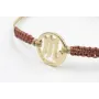 Pulsera hilo macrame oro palido con nudo oro rosa 