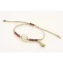 Pulsera hilo macrame oro palido con nudo oro rosa 