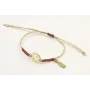Pulsera hilo macrame oro palido con nudo oro rosa 