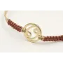 Pulsera hilo macrame oro palido con nudo oro rosa 