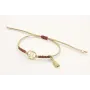 Pulsera hilo macrame oro palido con nudo oro rosa 