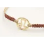 Pulsera hilo macrame oro palido con nudo oro rosa 