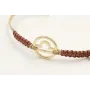 Pulsera hilo macrame oro palido con nudo oro rosa 