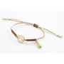 Pulsera hilo macrame oro palido con nudo oro rosa 