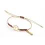 Pulsera hilo macrame oro palido con nudo oro rosa 