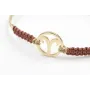 Pulsera hilo macrame oro palido con nudo oro rosa 
