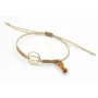 Pulsera hilo macrame oro palido con nudo dorado di