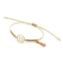 Pulsera hilo macrame oro palido con nudo dorado di