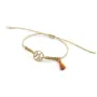 Pulsera hilo macrame oro palido con nudo dorado di