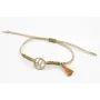 Pulsera hilo macrame oro palido con nudo dorado di