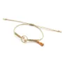 Pulsera hilo macrame oro palido con nudo dorado di