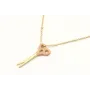 Collar cadena eslabón y micro bola oro mate con co