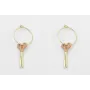 Pendientes aro oro mate con tijeras esmaltadas ros