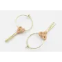 Pendientes aro oro mate con tijeras esmaltadas ros
