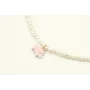 Collar con perlas y colgante cerdito esmaltado ros