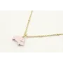 Collar cadena eslabón y micro bola oro mate con co
