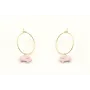 Pendientes aro oro mate con cerdito esmaltadas ros