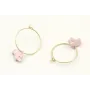 Pendientes aro oro mate con cerdito esmaltadas ros