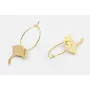 Pendientes aro dorado con gingko dorado. Largo 3,5