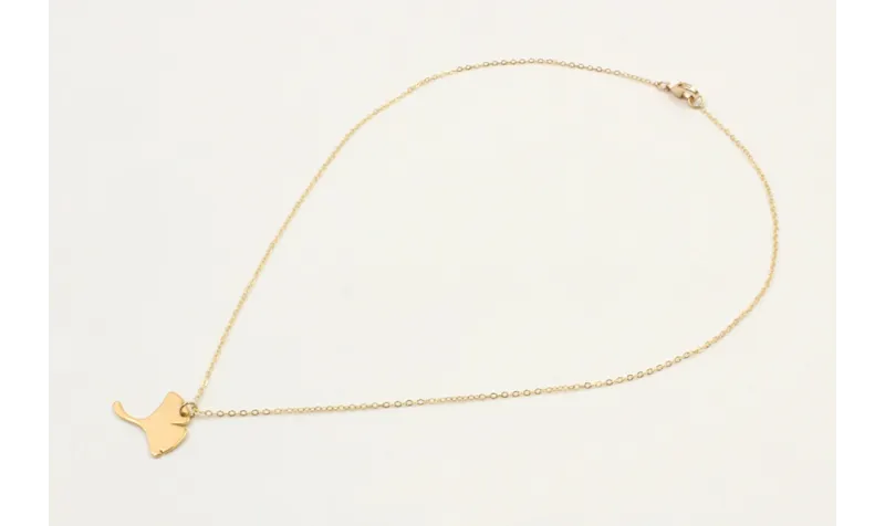 Collar cadena eslabón pequeño dorado con colgante