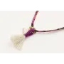 Collar lazo liberty morado,marróm,salmón con colga
