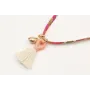Collar lazo liberty flores coral,grises con colgan