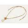 Collar lazo liberty flores verdes,rosas,coral con 