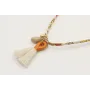 Collar lazo liberty flores verdes,rosas,coral con 