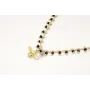 Collar de cadena con abalorio negro colgante de ab