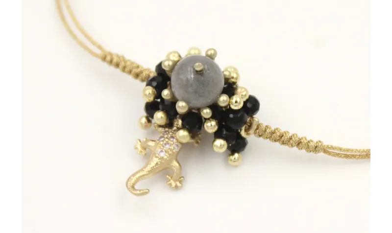 Pulsera nedo serpiente oro pálido con burruño de b