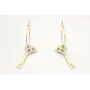 Pendientes de aro dorado con tijeras esmaltadas vi