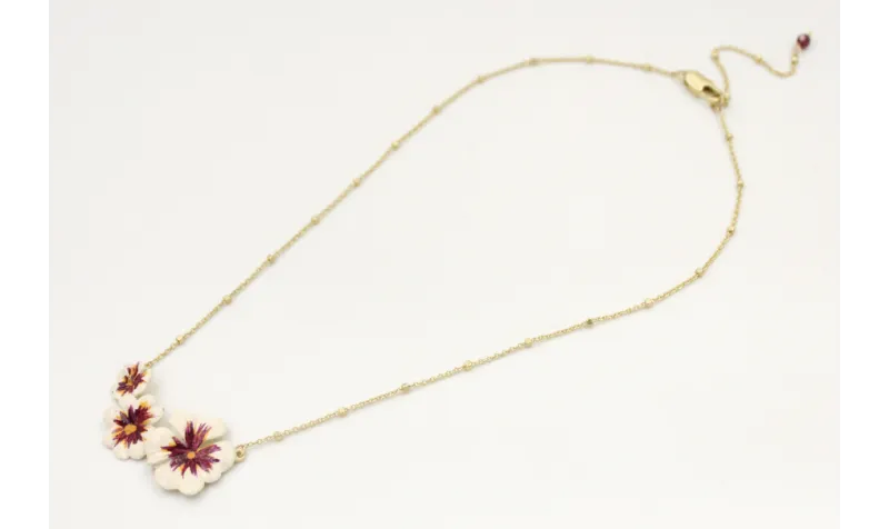 Collar cadena de eslabón y micro bola oro mate con