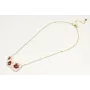 Collar cadena de eslabón y micro bola oro mate con
