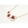 Collar cadena de eslabón y micro bola oro mate con