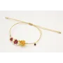 Pulsera nudo serpiente oro pálido con flores esmal