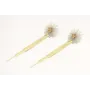 Pendientes flor de dagas grises, casquillas flor e