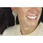 Pendientes flor de dagas grises, casquillas flor e