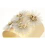 Pulsera rigida con flores de dagas grises,casquill